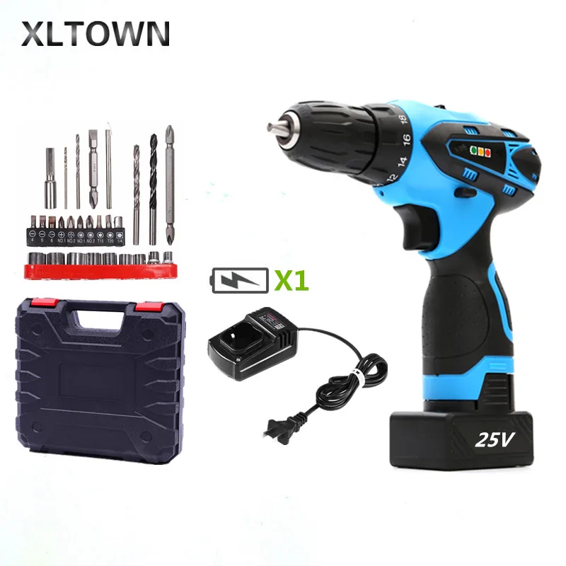 

Xltown 25v Cordless Electric Screwdriver with 27drii bits Rechargeable Lithium Battery Multifunction Electric Drill power tool