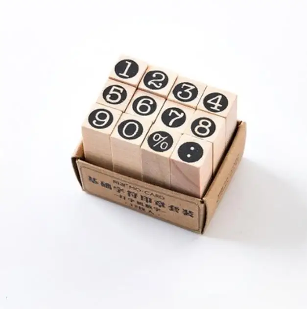 1 комплект DIY деревянные штампы винтажный номер персонажа напечатанное Свадебное приглашение DIY печать украшение дневника штампы - Цвет: Typewriter number
