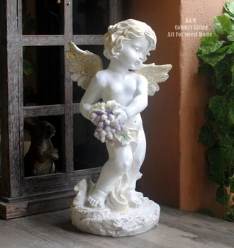 

European Flower Angel Resin Ornament Garden Courtyard Children Room Decoration