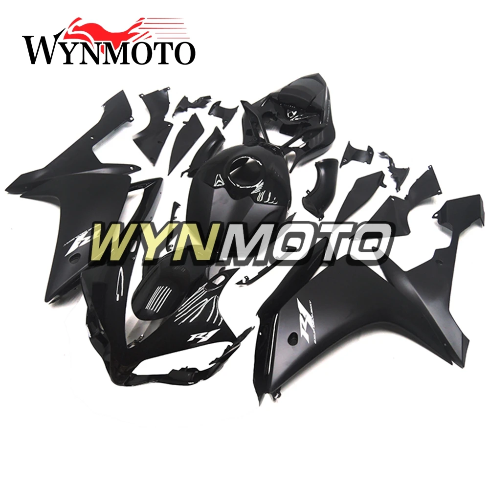 

Complete ABS Plastic Injection Black Sliver Decals New Motorcycle Fairings For Yamaha YZF R1 Year 2007 2008 Fairing Kit Hulls