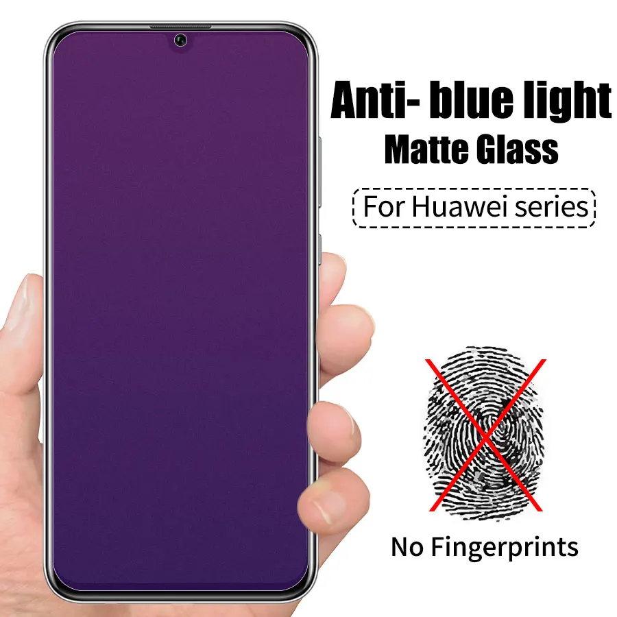 

Anti-blue Frosted Glass Anti-Glare Matte Screen Protector for Huawei P20 P30 Mate 20 Lite Nova 5T Tempered Glass Honor 9X 8X 20