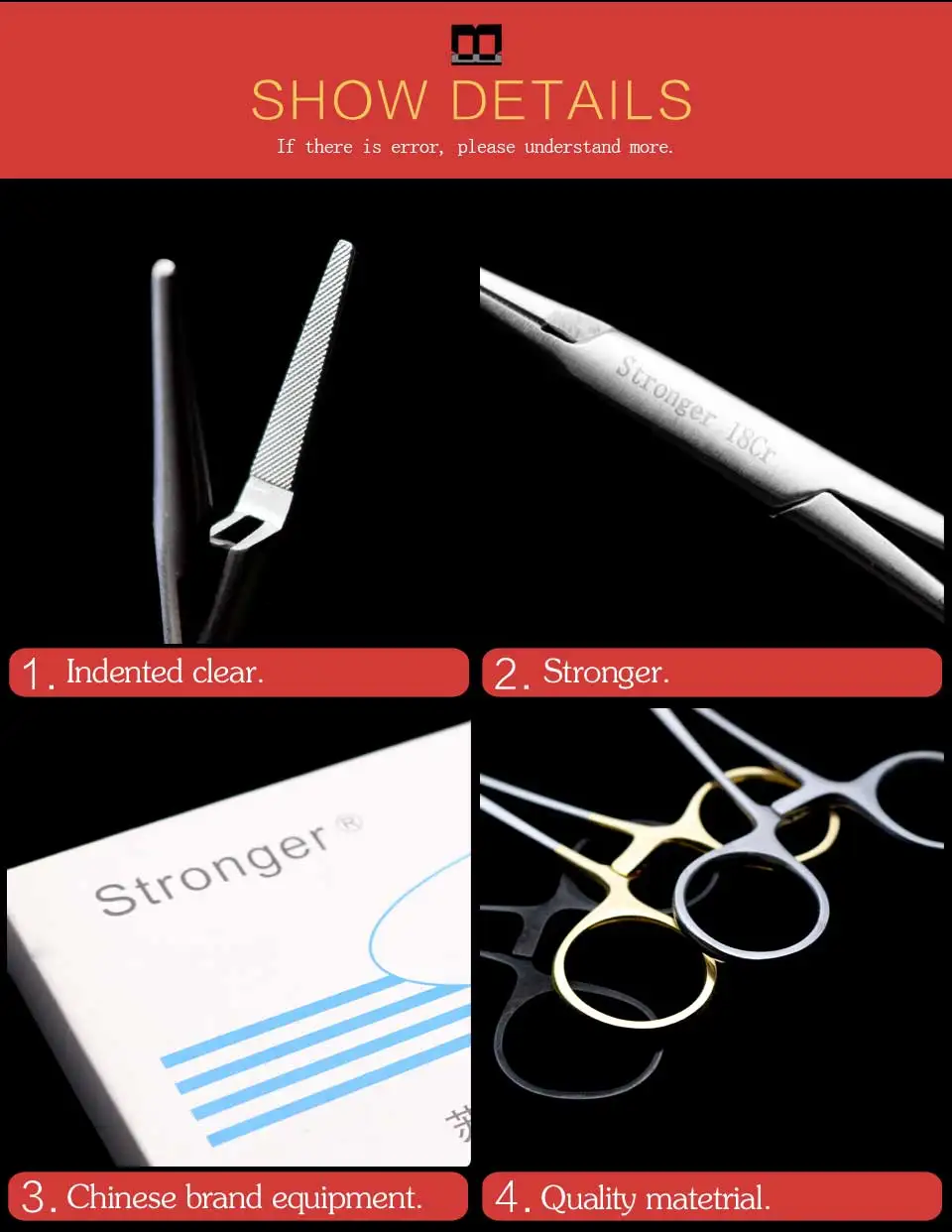 Needle holder stainless steel 12.5cm Stronger,Surgical instruments and tools Clip needles Medical needle holder