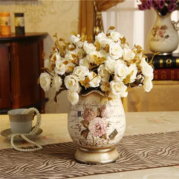 

European classical painted ceramic vase American Home Furnishing decorations entrance chest decoration