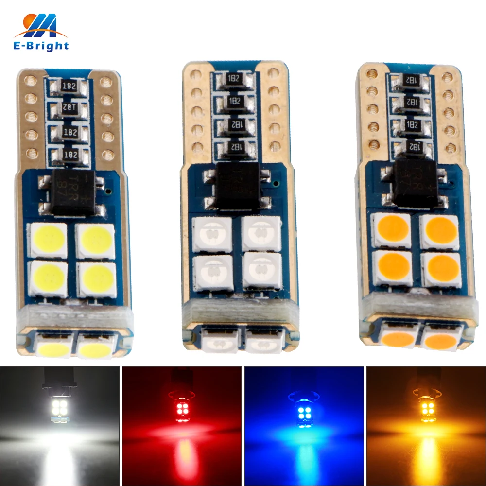 

YM E-Bright 2 PCS T10 3030 10 SMD LED Canbus Light NO Error Auto Bulbs DC 12V Car Lights White Yellow Red Blue Nonpolarity