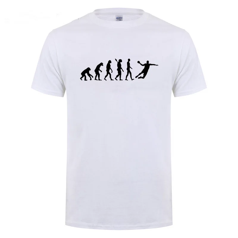 Футболка «Evolution Handball» Забавный подарок на день рождения для мальчиков и мальчиков, Детская Хлопковая футболка с короткими рукавами и круглым вырезом - Цвет: Белый