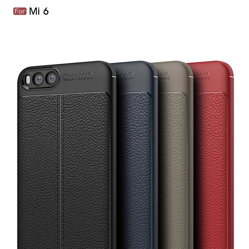 Litchi leather silicone case xiaomi mi6 (1)