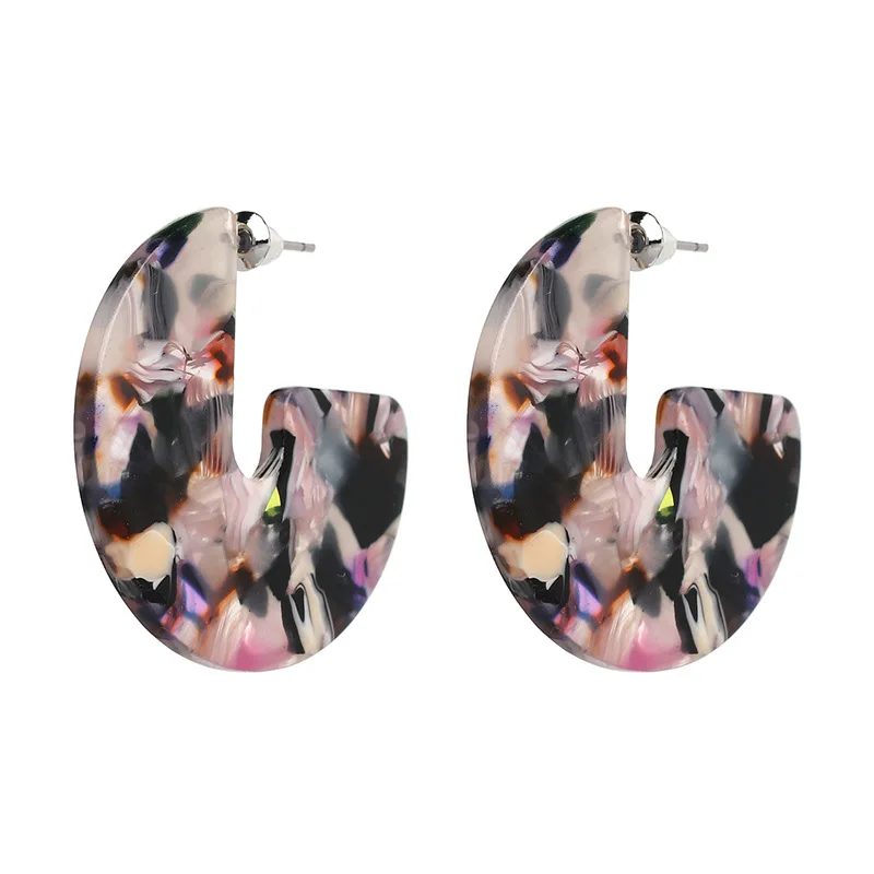 

Shiny Side New Women's Fashion Brand Jewelry Elegant Stud Earrings Geometric Acrylic Statement Earrings Free Shipping