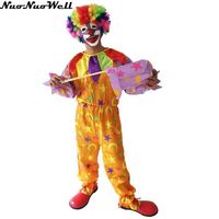 Men Circus Clown Costumes Plus Size 4XL 5XL Halloween Purim Mardi Gras Costume