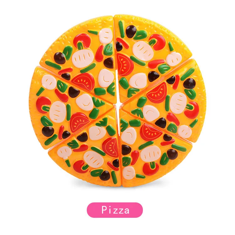 Лидер продаж, пластиковая кухонная еда, фрукты, овощи, резка, ролевые игры, кухонные миниатюрные безопасные наборы продуктов питания для детей раннего возраста - Цвет: Pizza Random Pattern
