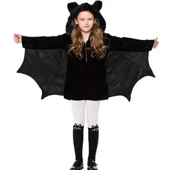 Милый костюм летучей мыши для детей и взрослых на Хэллоуин для мальчиков и девочек, черный комбинезон, костюм Бэтмена с крыльями, высокое