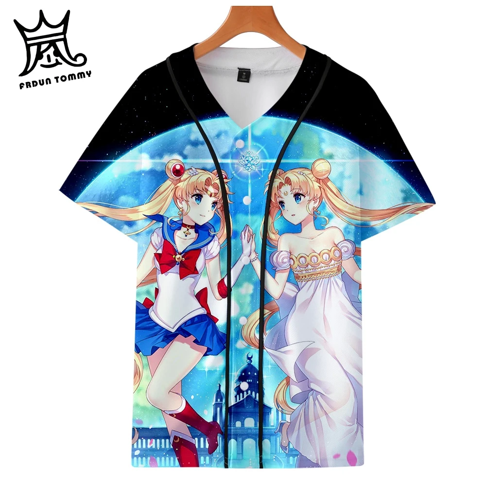 Sailor moon/Женская бейсбольная Футболка футболка с короткими рукавами для мамы и