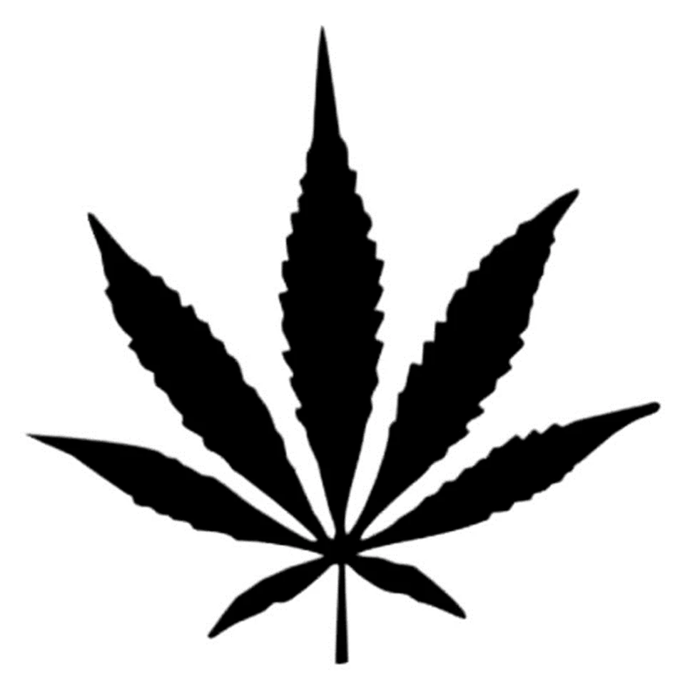 Marijuana Leaf Fashion Vinyl Car-Styling Stickers Decals Waterproof Creative Car Body Window Wall Decal Stickers Funny 14cm14cm (4)