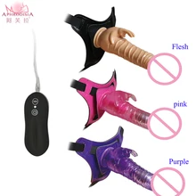 APHRODISIA girl sex video Harness G spot Penis for adults 8.5″ Sex Harness Rabbit Dildo Dual Vibrator Strap on Dildo Sex Toy