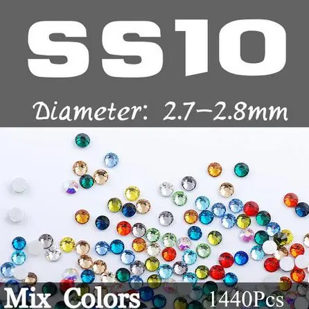 Most Popular Nail Art Crystal Mix Size Mixed Color Non Mended Flat ...