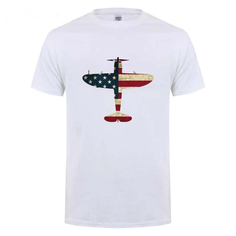 Ретро Американский Флаг США P 47 самолет Thunderbolt USAF PilotWarbird пилот футболка для
