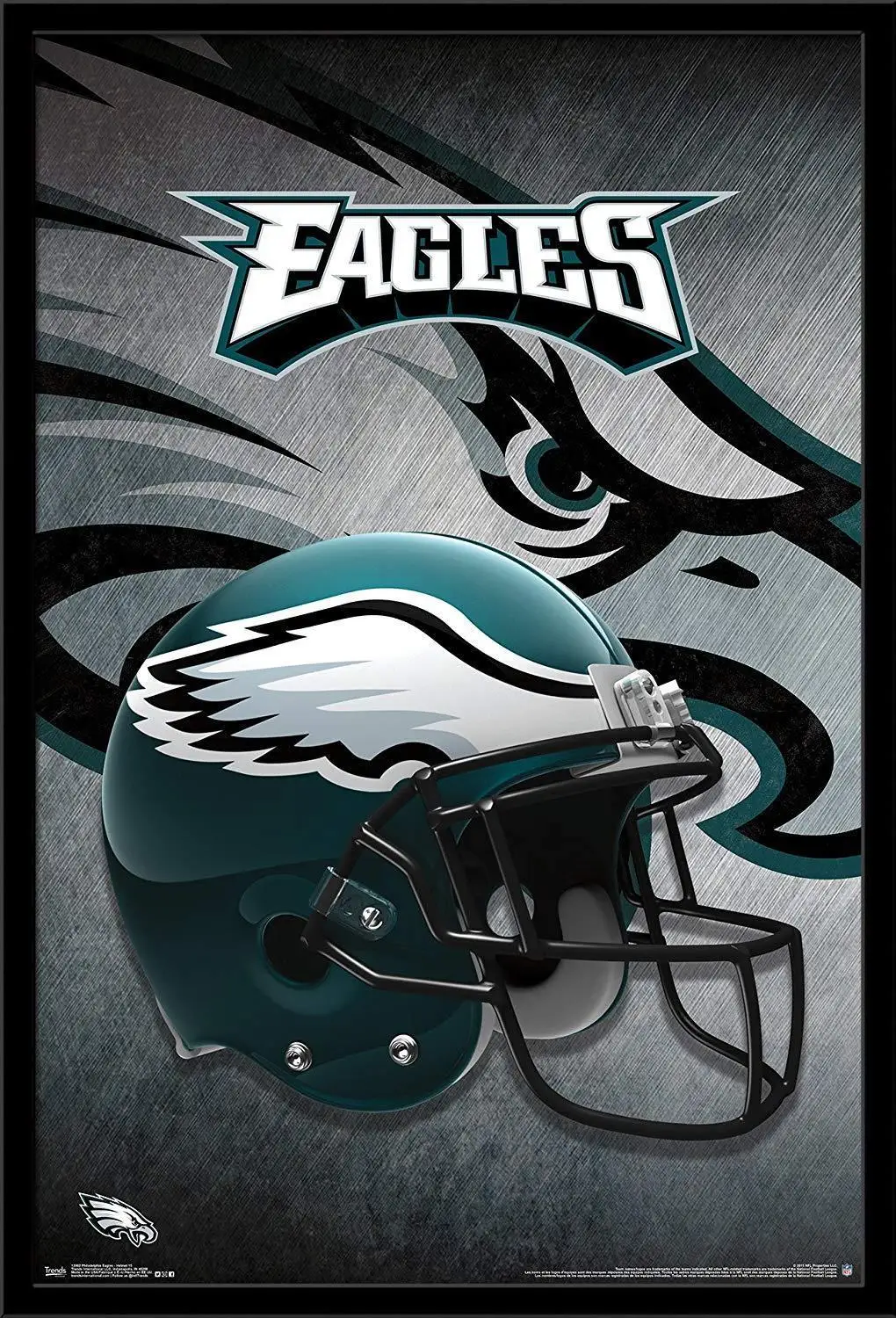 

N0105 Trends International Philadelphia Eagles Helmet, Wall Sticker Silk Fabric Poster Art Indoor Decor Bright