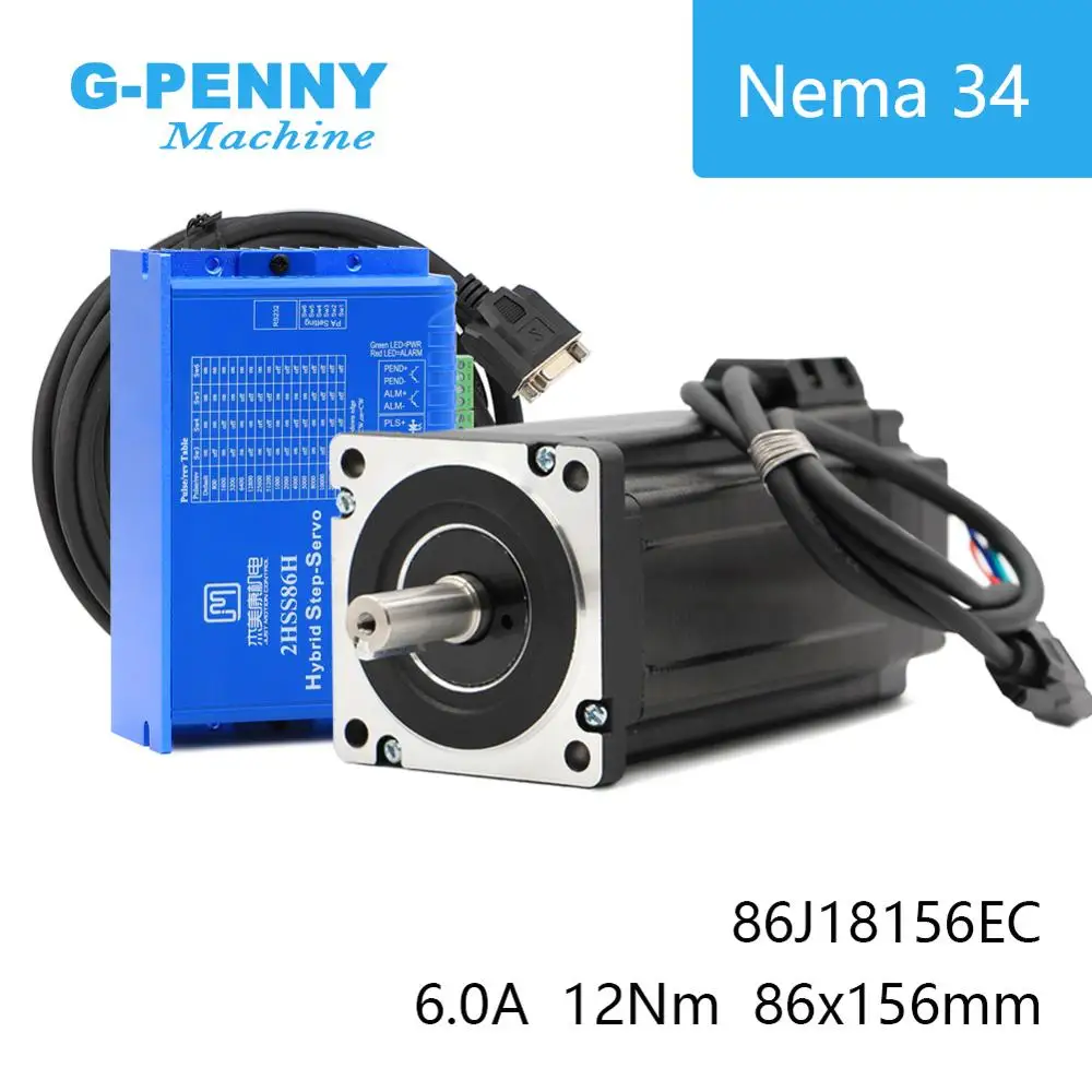 Двигатель с замкнутым циклом ЧПУ NEMA 34 12 нм 6A 2 фазный Гибридный Драйвер Двигателя