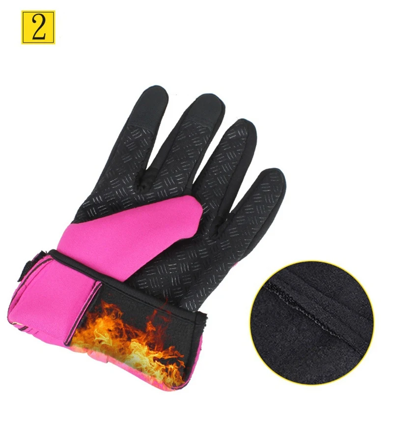 Мужские и женские зимние спортивные перчатки для бега, ветрозащитные перчатки для велоспорта, катания на лыжах, теплые перчатки на весь палец, перчатки для сенсорного экрана Uisex
