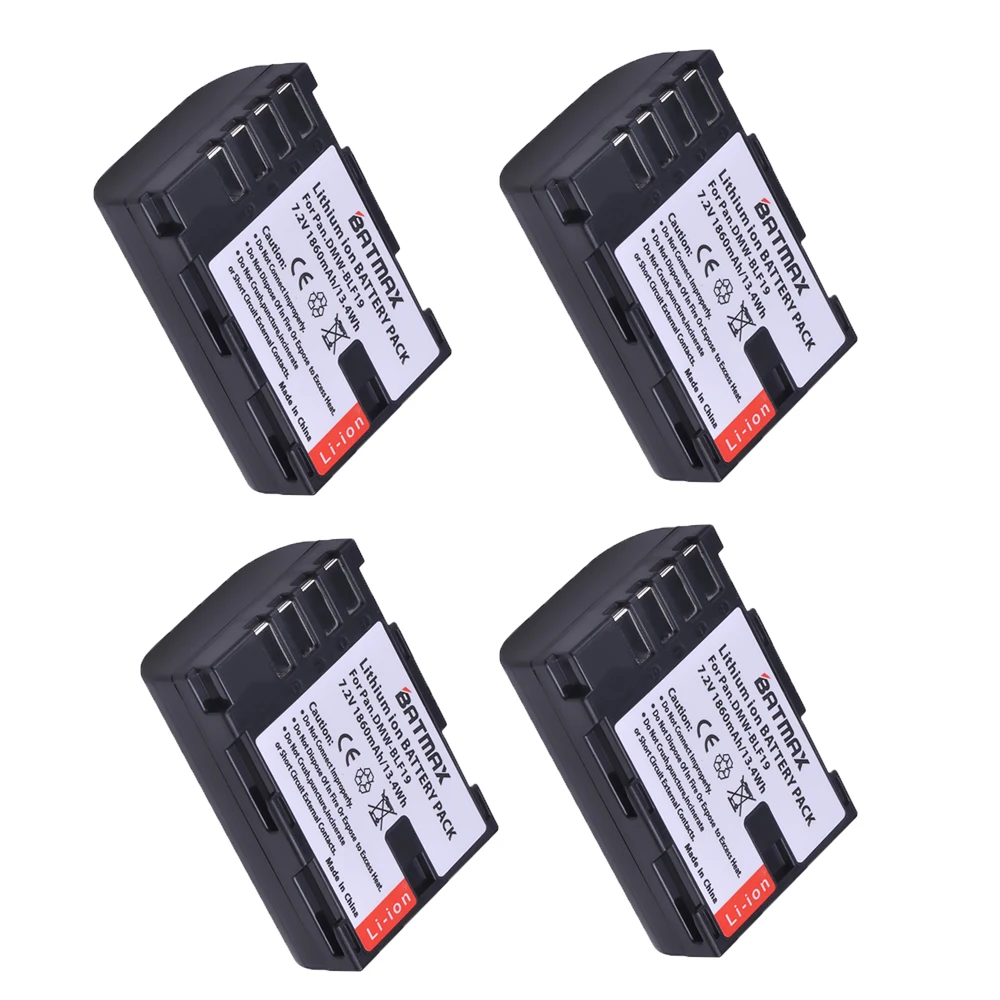 Günstige 4 stücke 1860 mah DMW BLF19E DMW BLF19 BLF19E Kamera Batterie + LCD Dual USB Ladegerät für Panasonic Lumix GH3 GH4 GH5 kameras