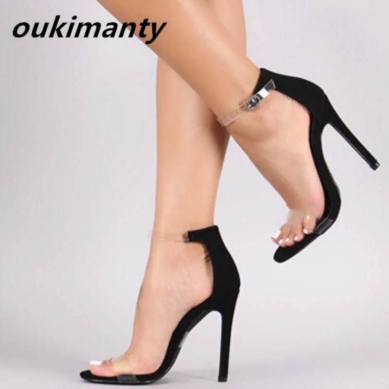 

Sexy Fashion High Heels PVC Women Sandals Spring Women Summer Shoes Gladiator Thin Heel Ladies Shoes Thin Heels #Y0108734Q