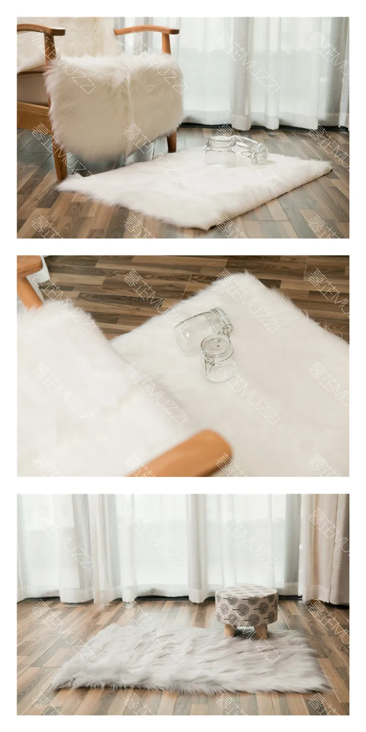 MUZZI овчина ворсистый ковер искусственный коврик подушка для сиденья мех простой пушистый мягкий коврик для дивана прихожей коврик
