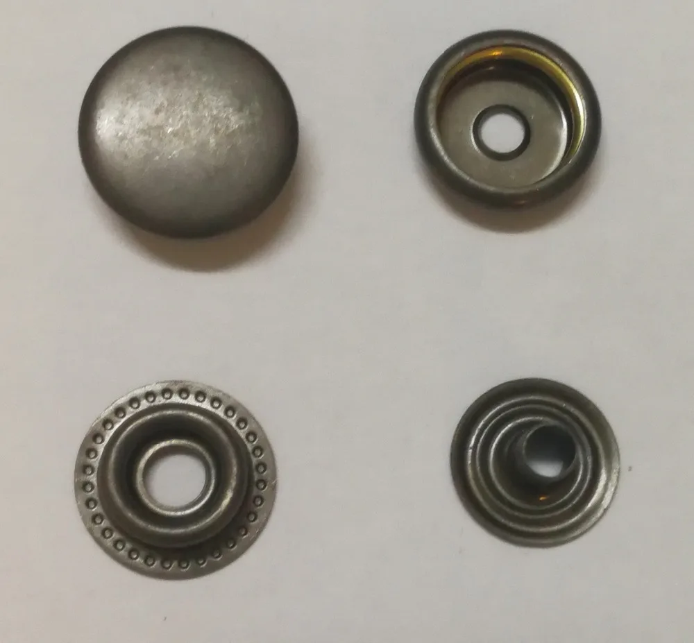 15mm 201 Gun Metal Color Coat button metal snap button diy No Sewing Press Studs Buttons Snap