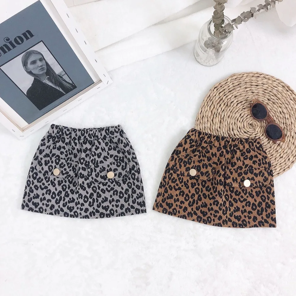 

2019 New Summer Item Girl Leopad Print Skirt Two Colors