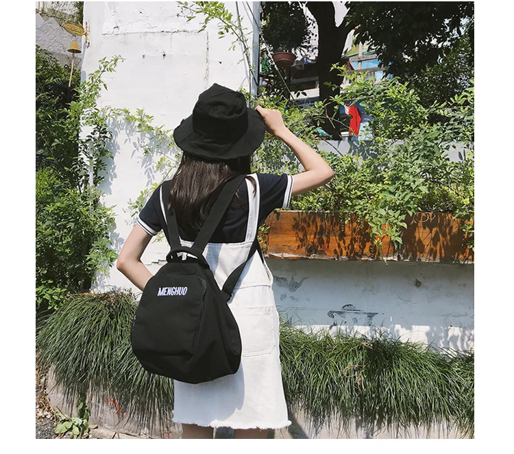 Menghuo Solid Color Multifunctional Bag Canvas Backpack Women Mochila School Bag for Travel Backpacks School Backpack for Girls (36)