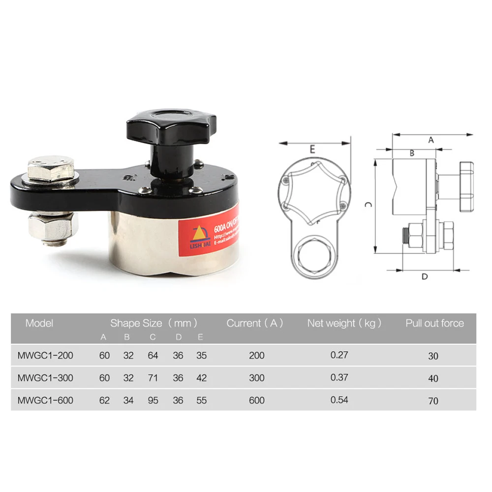 On/Off Magnetic Welding Ground Clamp Rare Earth Switchable Magnet Welding Holder 200A On/Off Magnetic Welding Ground Clamp Rare Earth Switchable Magnet Welding Holder 200A