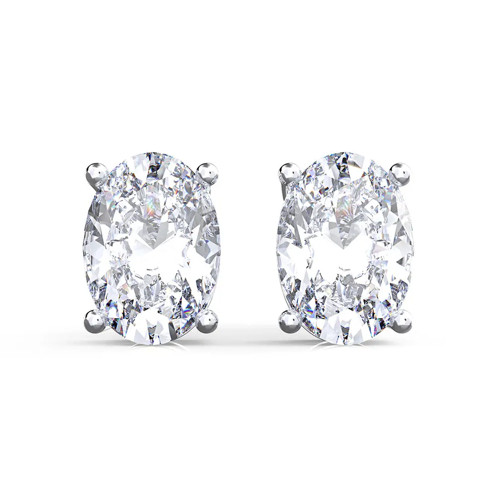 Женские серьги гвоздики из серебра 925 пробы с овальным розовым