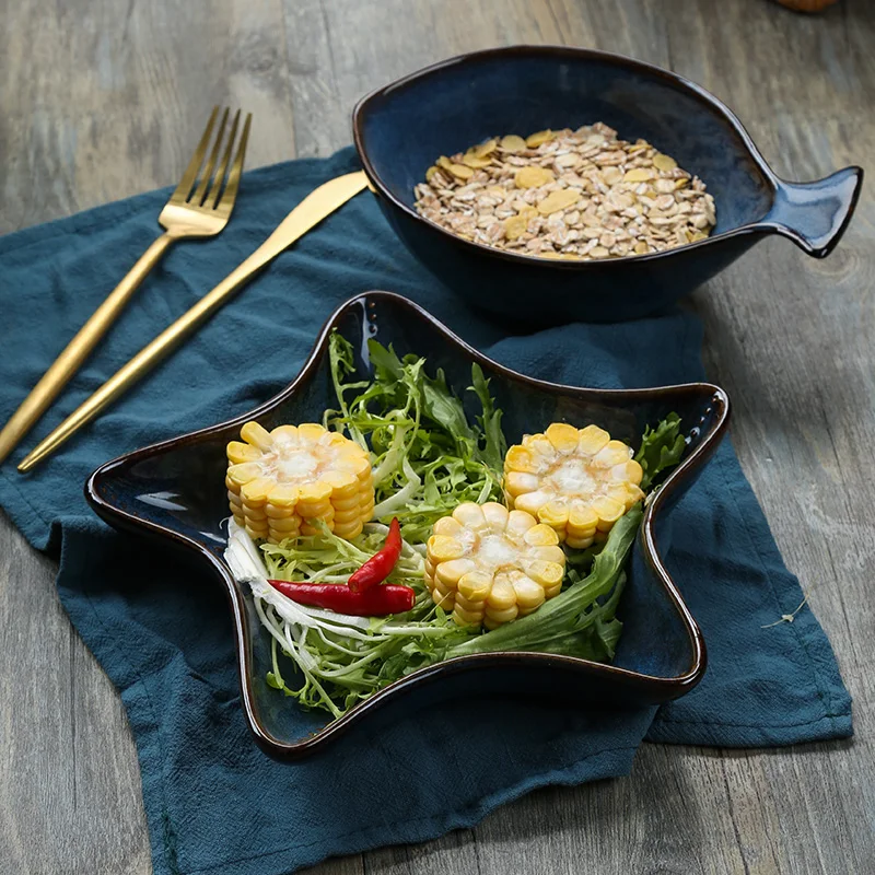 Японская кухня суши тарелка креативная Морская звезда в форме раковины тарелки особенности Ресторан Посуда прекрасный фруктовый поднос чаша для завтрака