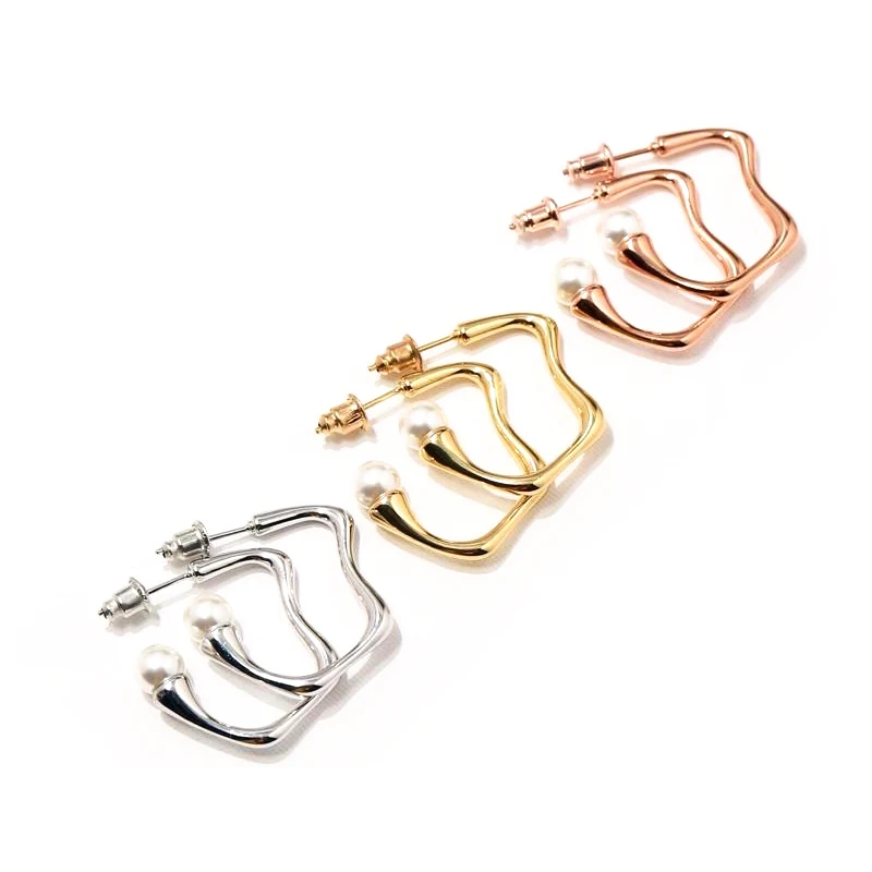 

Meicialandat Classic Style Stainless Steel Lrregular Geometric Hoop Round Earrings For Women Vintage Classic fashion jewelry