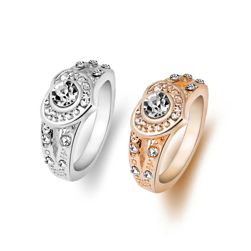 1pcs retail Europe and the United States creative new love ring hollow heart shaped  ladies ring ring jewelry