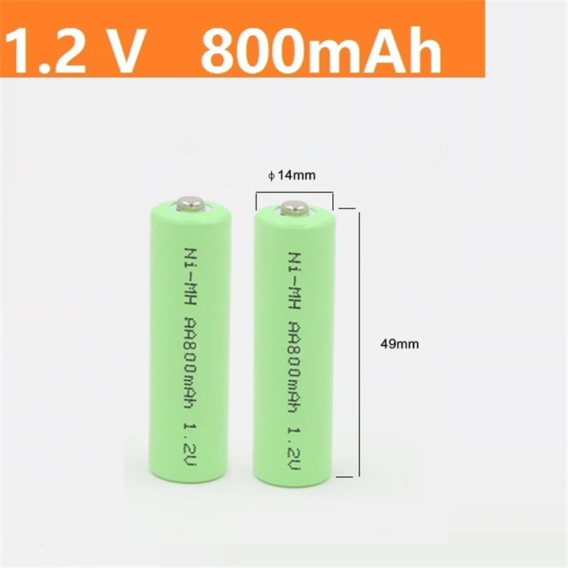 

2pcs/sets Green AA 800mAh 1.2V Quanlity Rechargeable Battery AA NI-mh 1.2 V Rechargeable 2A Battery Baterias Bateria AA aa