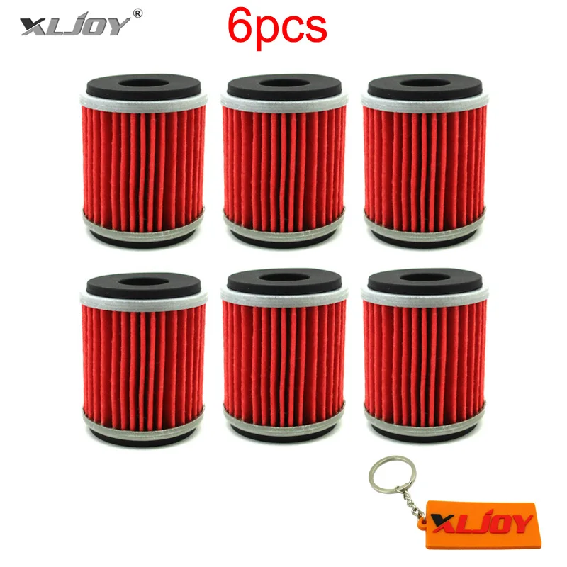 

6pcs Red Oil Filter For WR250 WR450 YZ250 YZ450 YFZ450 YFZ450R XT250 HF KN 140 Dirt Bike Motorcycle