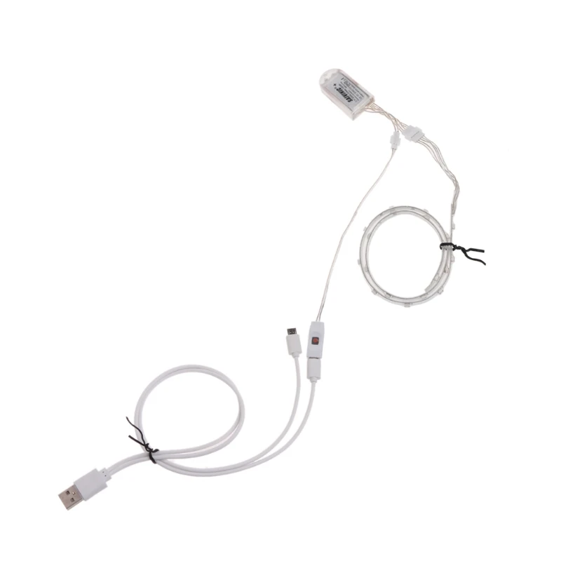 1 пара Водонепроницаемый USB Обувь со светодиодной подсветкой полосы света 0.63mx2 RGB