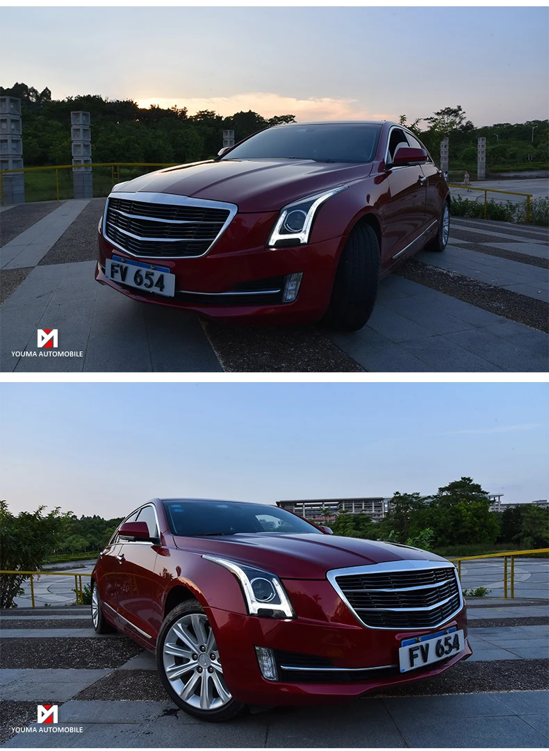 Автомобильный Стайлинг для Cadillac ATS светодиодные фары- для ATS светодиодный светодиодные DRL головной свет аксессуары hid комплект светодиодный указатель поворота