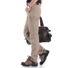 Мужские брюки, одноцветные, тактические, водонепроницаемые, много карманов, длинные штаны, WHShopping