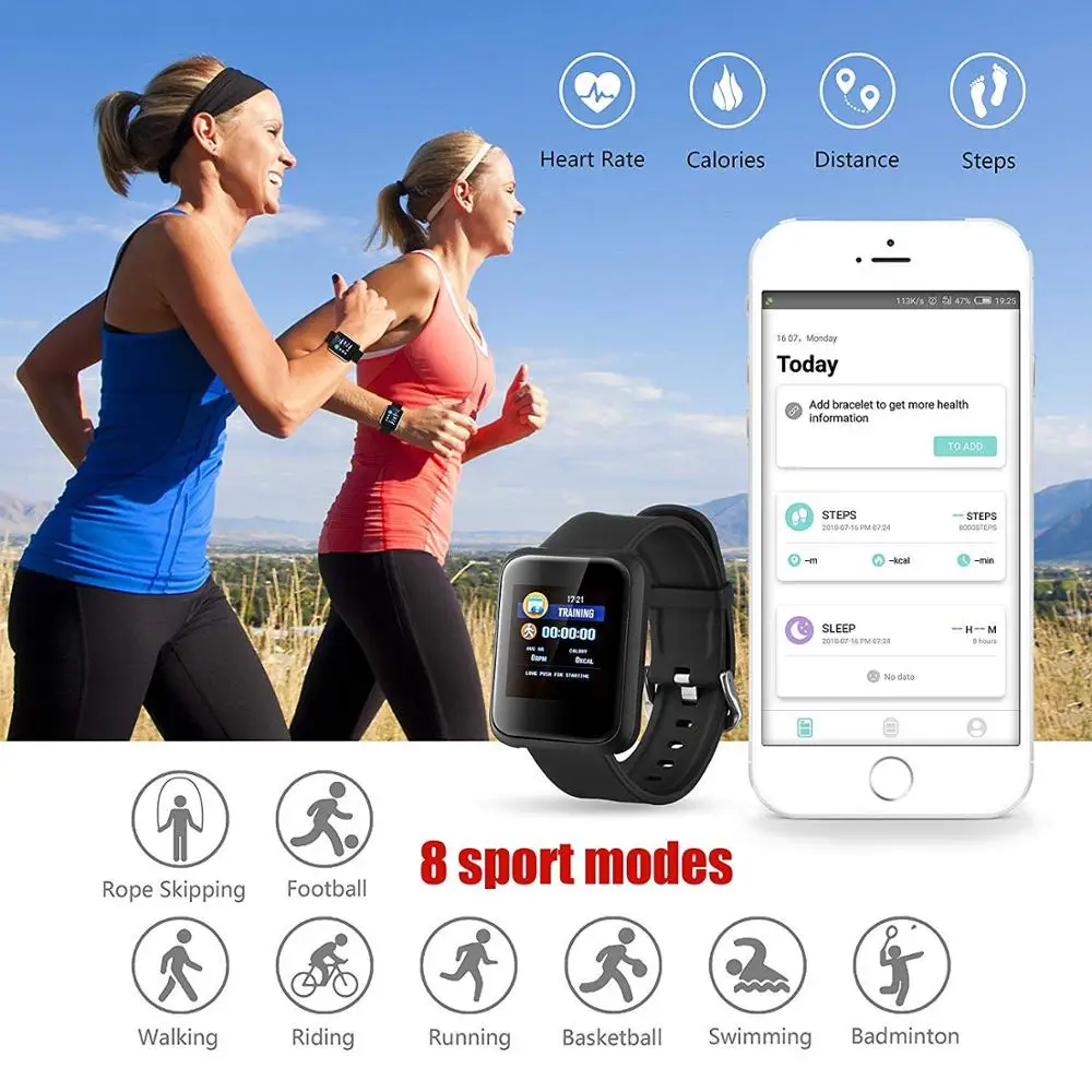 Sport3 Smart Watch Men Blood Pressure Monitor IP68 Waterproof Fitness Tracker Clock IOS Android Bluetooth Wearable Smartwatch