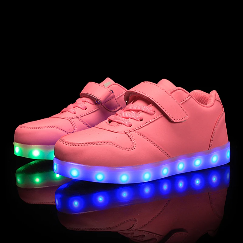 حجم 25-37 الأطفال Led أحذية متوهجة رياضية طفل Krasovki مع الخلفية USB تضيء أحذية مضيئة رياضية ل الفتيان الفتيات
