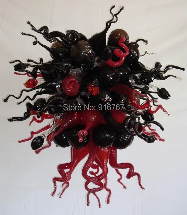 

Free Shipping UL/CE 110v/220v LED Artistic Red and Black Glass Antique Bedroom Lamps