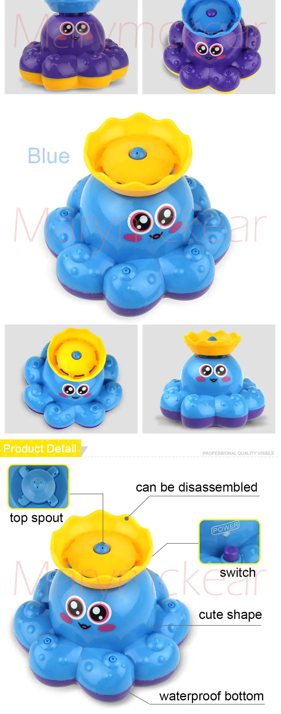 Осьминог дизайн Распыление воды игрушки для плавания Ванна игрушка водосьминог ребенок счастливый младенец игрушка, подарок для ребёнка выше 12 месяцев