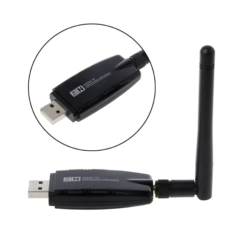 300 Мбит/с беспроводная сетевая карта RTL8192 USB WiFi адаптер 802.11n Wi-Fi приемник AP 2dBi антенна для ПК Windows Linux MAC