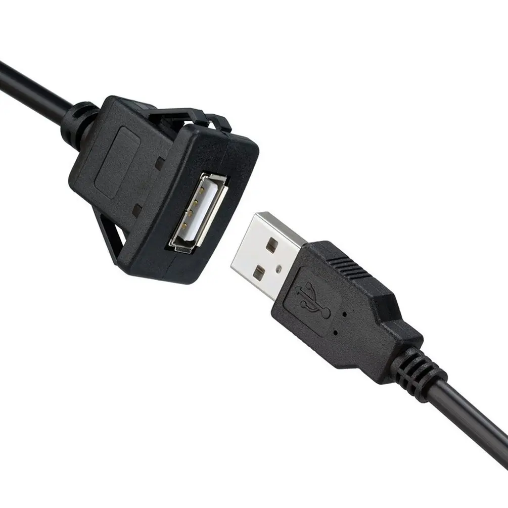 USB2.0 флеш-кабель 1 м/2 м двойной/один usb-порт расширение флеш-панели кабель для монтажа на панели для машины, лодки, мотоцикла