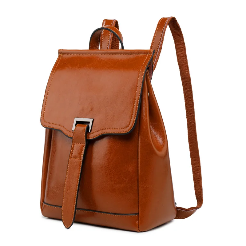

New Arrival Genuine Leather Women Backpacks 2019 Fashion Patent Leather Retro Female Backpack Vintage Schoolbag Back Pack