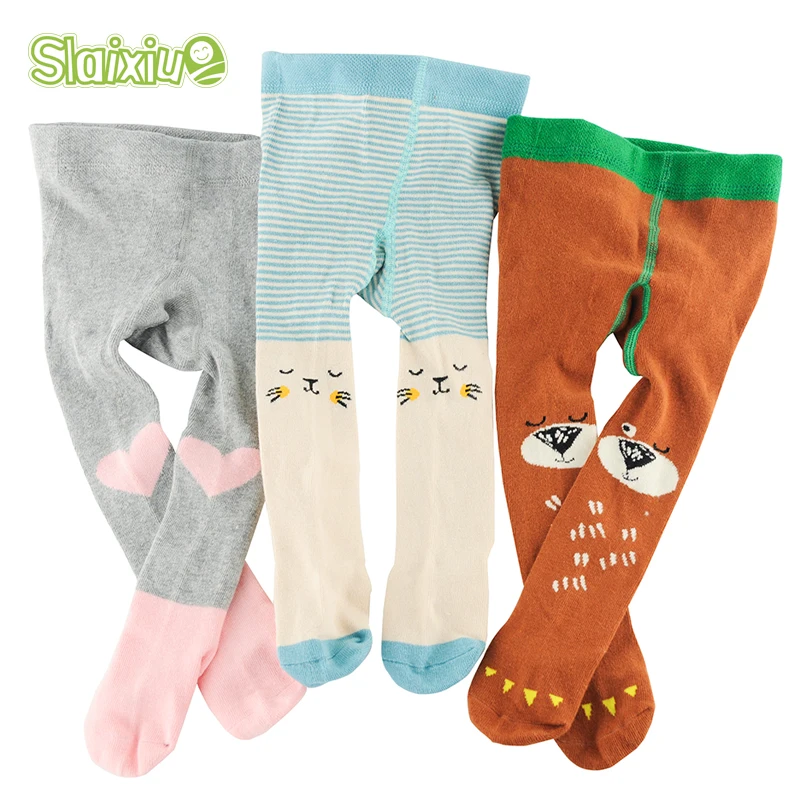 SLAIXIU Cute Animal Kids Tights Non Slip Cotton Stocking for Children