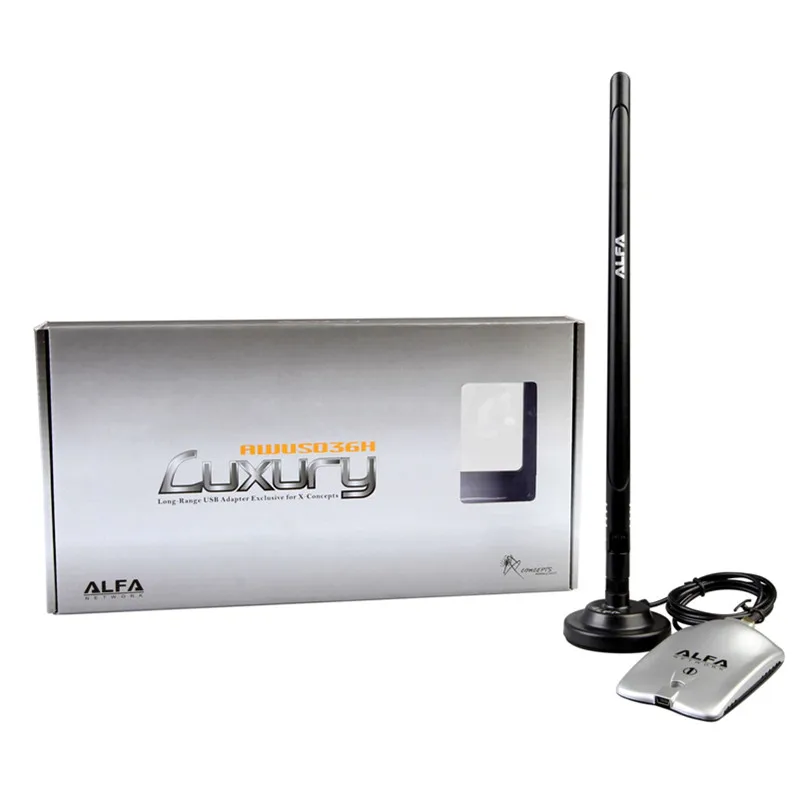KuWFi Alfa AWUS036NH беспроводной USB Wifi адаптер 150 Мбит/с RT3070L Высокая мощность Alfa роскошный USB Wifi адаптер с 8dBi+ 2dBi антеннами