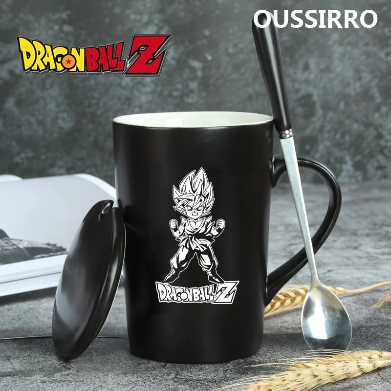 Oussirro Dragon Ball Z DBZ Бесконечность кружки чистого цвета керамические кружки чашка с крышкой и ложкой кухонный инструмент подарок