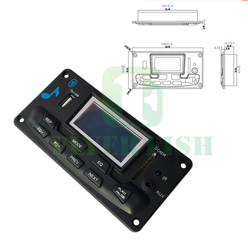 DIY Автомобильный Bluetooth модуль fm-радио аудио плеер 3,5 мм Aux IN USB SD 12 в MP3 WMA декодер плата переключатель папки 1000Kpbs ИК пульт дистанционного управления