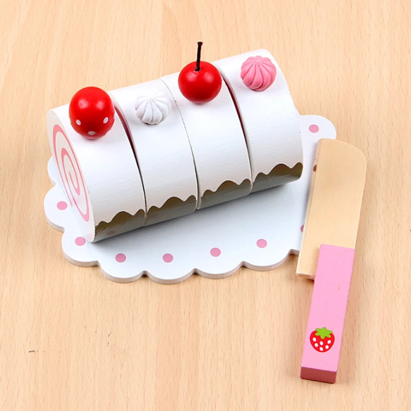 Hot! Pink Colour Wooden Toy Pretend Play Toy Simulation Magnetic Ice Cream Colourful Kitchen Food Baby Toy Food Birthday D187